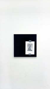 2014, Graphite, sketchpad, metal clamps and acyrlic on canvas, 60x60x6cm