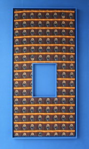 Moana Kahitu, Blue Seven, 2014, inkjet print on hessian, frames, 110x240cm