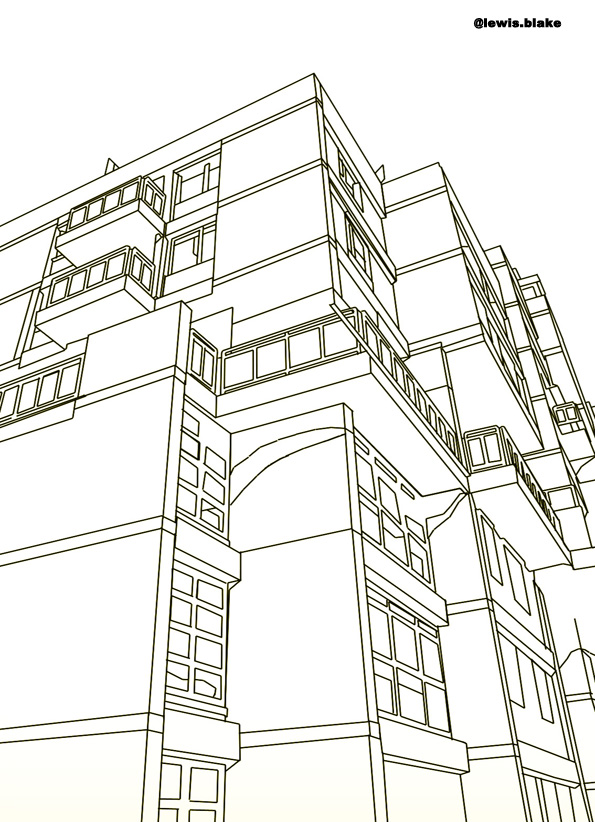 terrassenhaus black and white